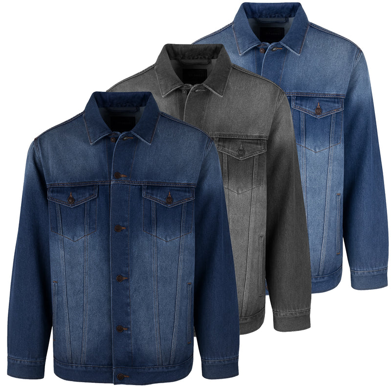 Men’s Regular Fit Denim Jacket with Pockets & Adjustable Hem (S-2XL)