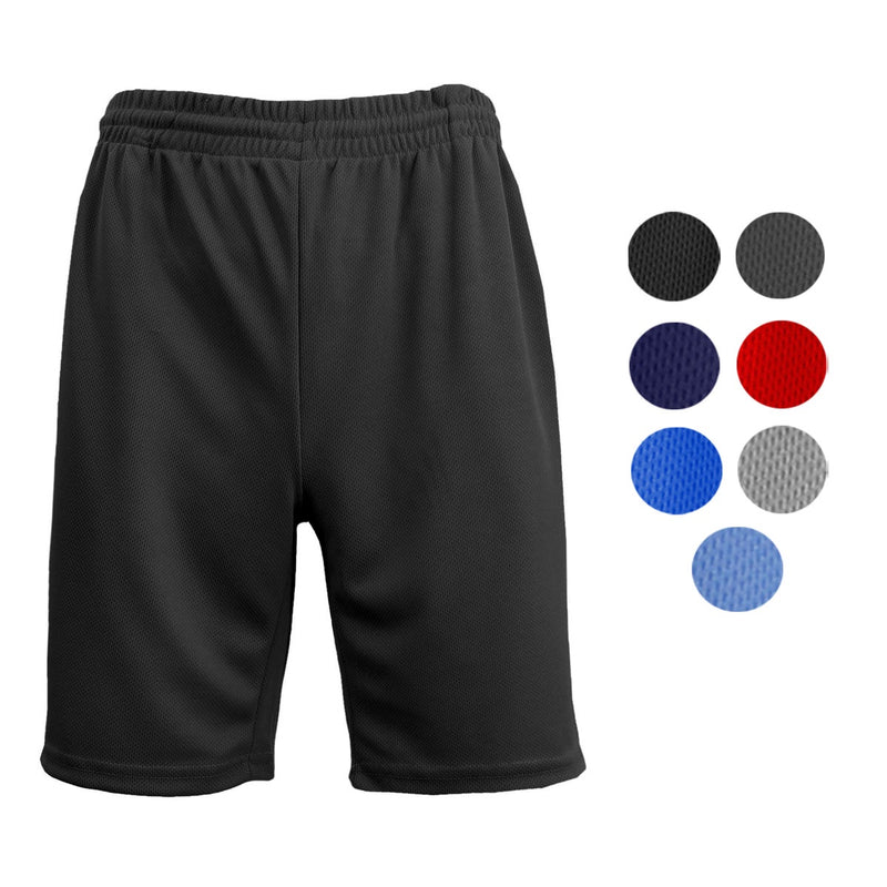 Men's Oversized Moisture Wicking Performance Basic Mesh Shorts - Black, 3XL