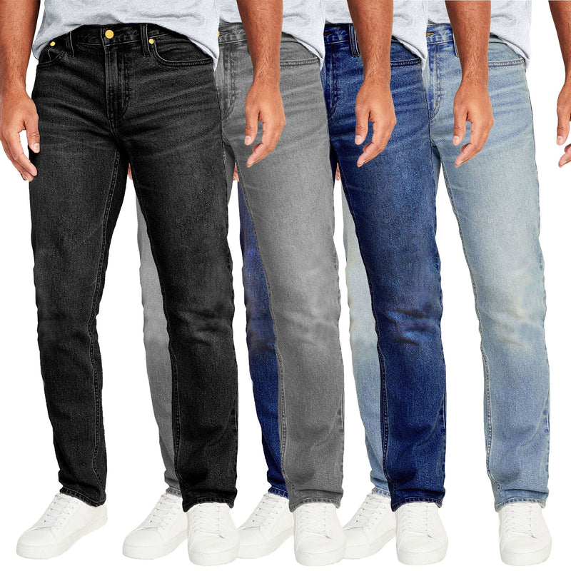 Men's Flex Stretch Slim Straight Jeans with 5 Pocket (Sizes, 30-42)