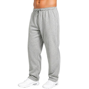 Mens Fleece Lined Open Bottom Sweatpants With Pockets, Workout Joggers Casual view 5