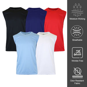 Men's Performance Moisture Wicking Active Short Sleeve & Muscle Tee (5-Pack) view 5