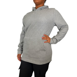 Womens Waffle Knit Thermal Pullover Hoodie (S-3XL) view 3