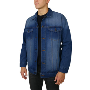 Men’s Regular Fit Denim Jacket with Pockets & Adjustable Hem (S-2XL) view 3