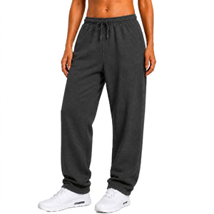 Women’s Fleece Lined Sweatpants Open Leg with Pockets – Athletic & Lounge Wear (S–3XL) view 4