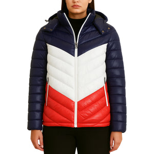 Womens Heavyweight Quilted Hooded Puffer Bubble Jacket (Sizes, S to 2XL) view 4