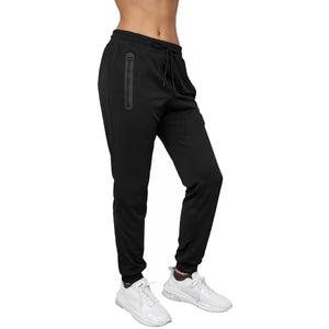 Women's Loose Fit Performance Tech Joggers Sweatpants With Heat Seal Zipper Side Pockets (Sizes: S-2XL) view 2