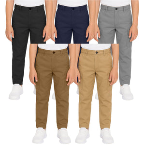 Boy’s Super Stretch Cotton Cargo Pants – Durable, Comfy & Functional Everyday Wear view 1