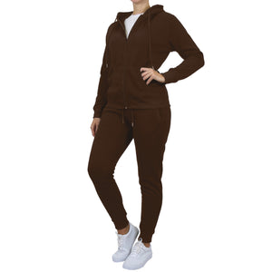 Women's Fleece-Lined Full-Zip Hoodie & Jogger 2-Piece Set view 3