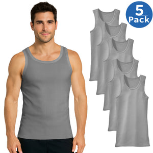 Men’s Ribbed Classic Tank Tops – Soft Cotton Blend (Multipacks) view 3