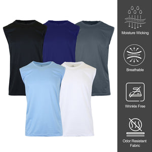 Men's Performance Moisture Wicking Active Short Sleeve & Muscle Tee (5-Pack) view 3
