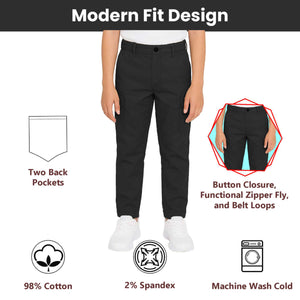 2-Pack Boy’s Super Stretch Cotton Cargo Pants – Durable, Comfy & Functional Everyday Wear view 4