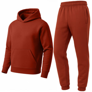 Men’s Heavyweight Soft Fleece Cotton Blend Pullover Hoodie & Sweatpants Jogging Set (S-2XL) view 3