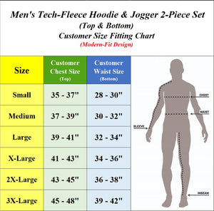 Men’s Tech Fleece Tracksuit Set Full Zip Hoodie and Jogger Pants 2 Piece Outfit (S-3XL) view 3