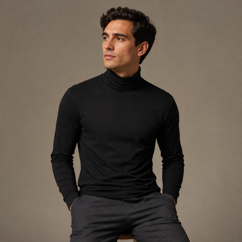 Men's Long Sleeve Turtle Neck T-Shirt (Sizes, S to 2XL)