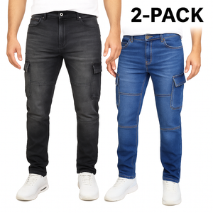 2-Pack Men's Modern Fit Stretch Cargo Pocket Flex Jeans view 1