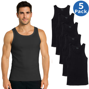 Men’s Ribbed Classic Tank Tops – Soft Cotton Blend (Multipacks) view 2