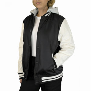 Women’s Hooded Varsity Jacket w/ Detachable Hood view 4