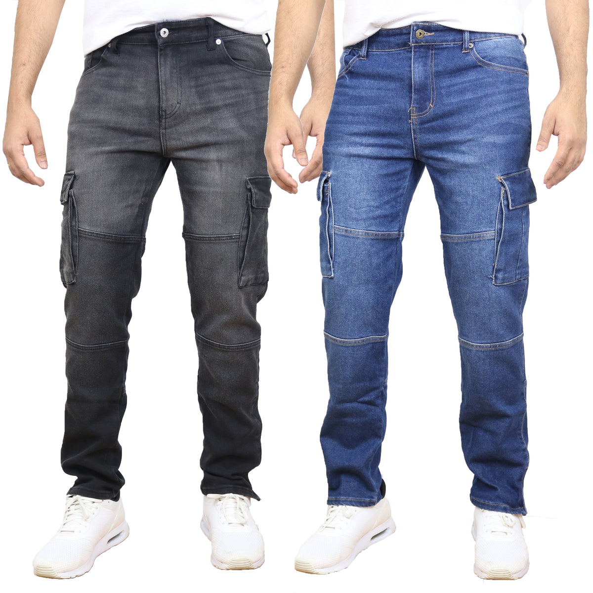 2-Pack Men's Modern Fit Stretch Cargo Pocket Flex Jeans