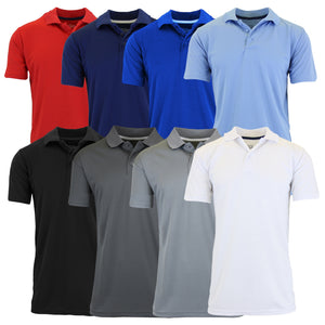 2-Pack Men's Short Sleeve Polo Shirts – Moisture-Wicking, Stretch Knit, Tagless, Regular Fit for All-Day Comfort (S-3XL) view 1