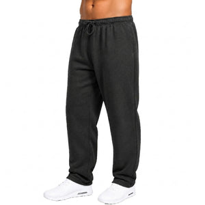 Mens Fleece Lined Open Bottom Sweatpants With Pockets, Workout Joggers Casual view 4