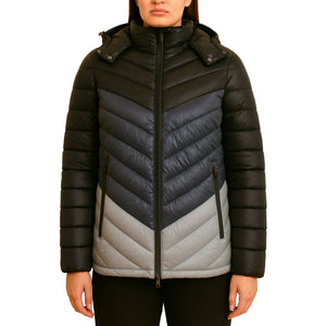 Womens Heavyweight Quilted Hooded Puffer Bubble Jacket (Sizes, S to 2XL) view 2
