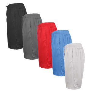 5-Pack Men's Open Mesh Shorts – Moisture-Wicking Athletic Shorts for Workout, Gym & Casual Wear view 3