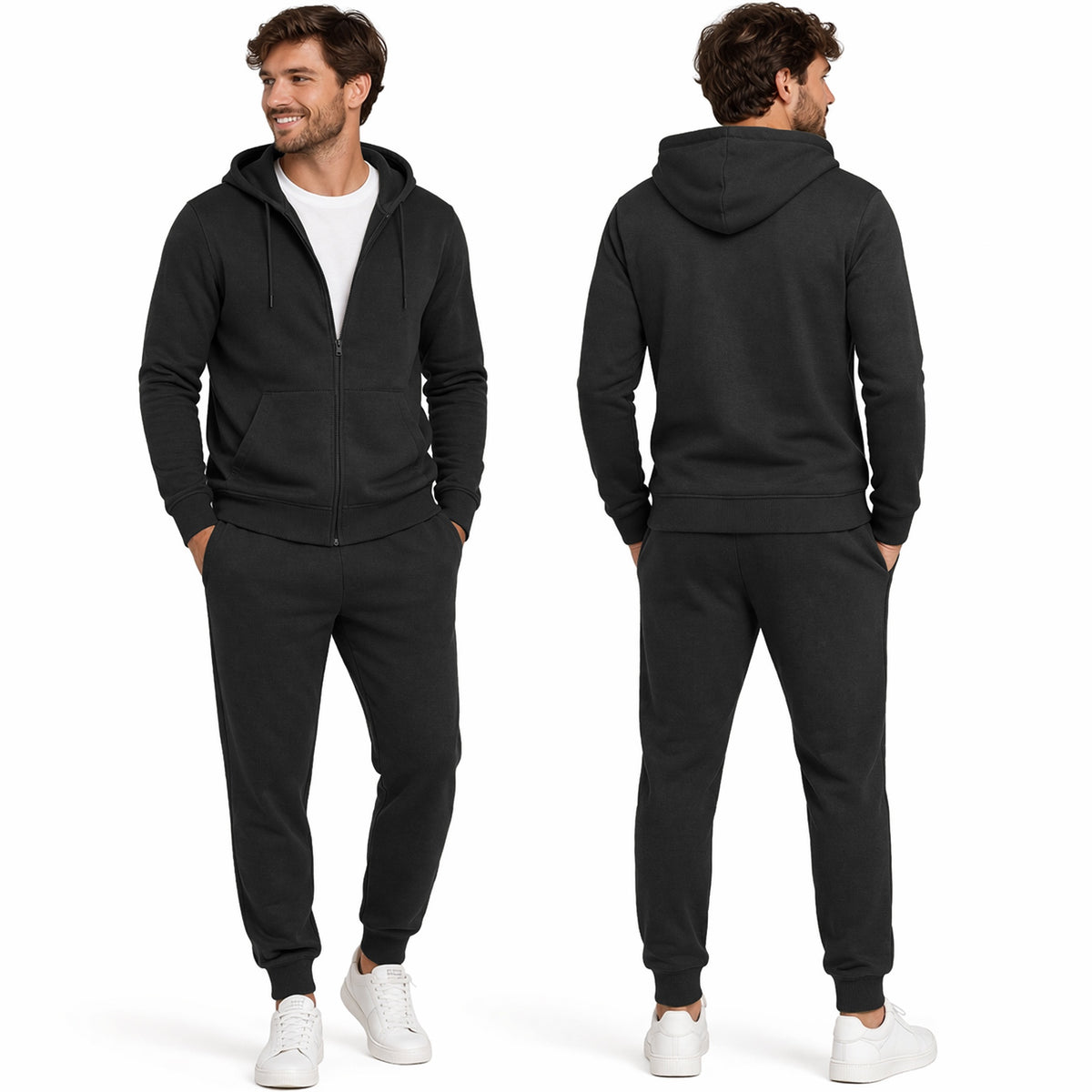 Men's French Terry Hoodie & Jogger Set (Sizes, S - 3XL)