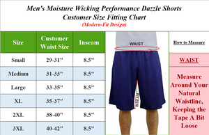 Men's Moisture Wicking Dazzle Athletic Shorts with Pockets – Lightweight Sports & Lounge Shorts view 2