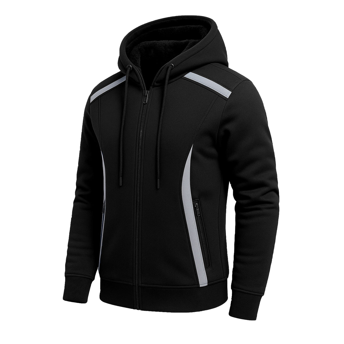 Men's Heavyweight Sherpa Fleece-Lined Full Zip Classic Tech Hoodie