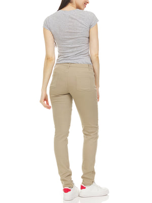 Women's Super Stretchy Skinny 5-Pocket Uniform Soft Chino Pants view 3
