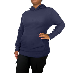 Womens Waffle Knit Thermal Pullover Hoodie (S-3XL) view 5