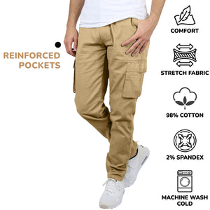 Men's Flex-Stretch Cotton Cargo Pants – Comfortable, Durable & Versatile (31-Inch Inseam) view 3