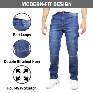 3-Pack Men's Modern Fit Stretch Cargo Pocket Flex Jeans view 3