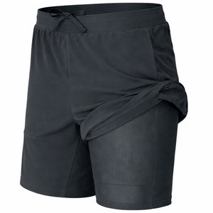 Men’s 2-in-1 Athletic Gym Shorts with Liner – Quick Dry, Stretch Workout Running Shorts view 1