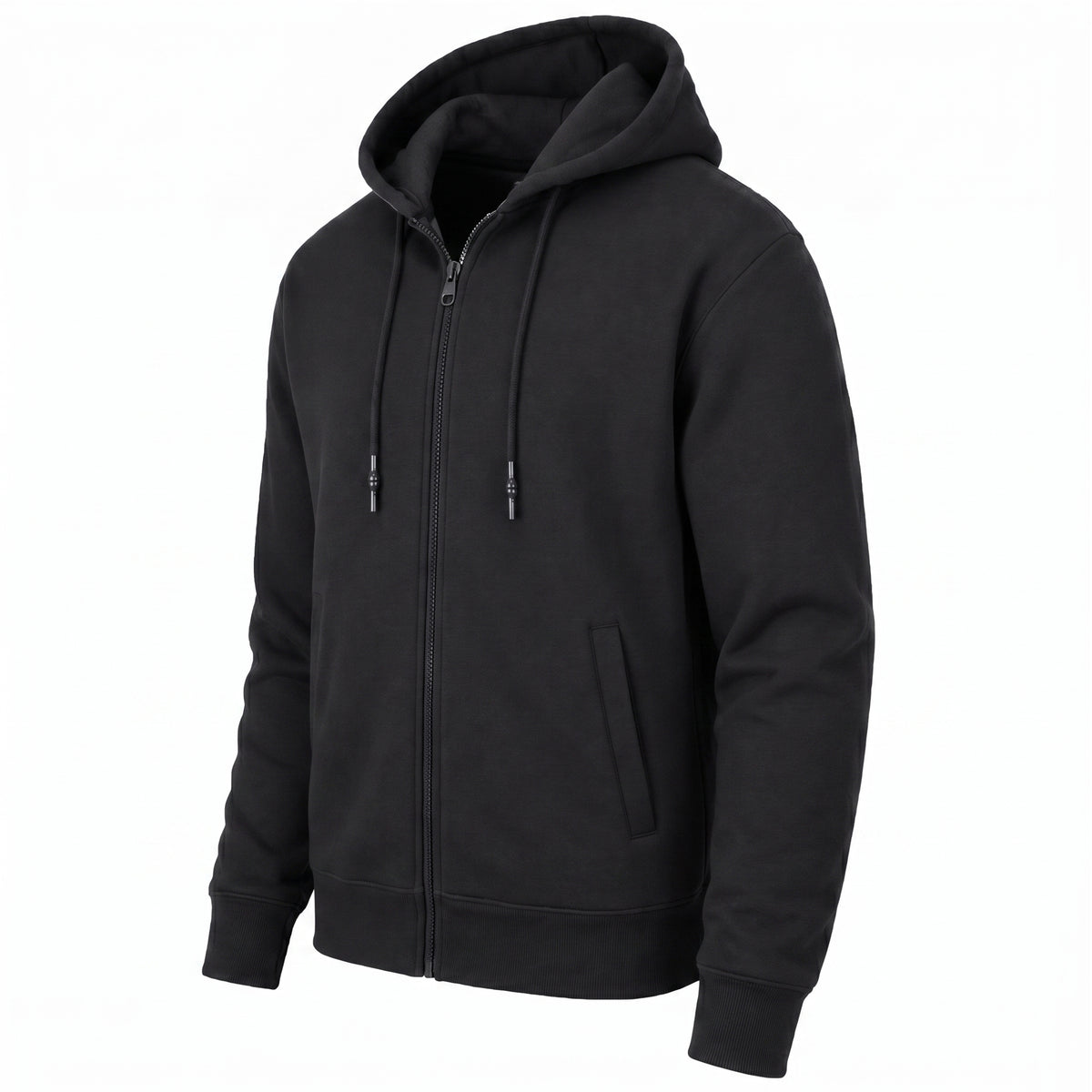 Men’s Fleece-Lined Zip-Up Hoodies – Warm Cotton Blend, Modern Fit Sweatshirts