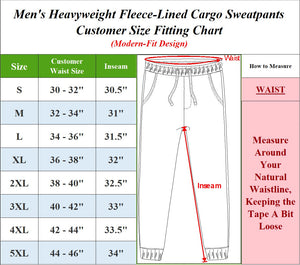 3-Pack Men's Fleece Lined Cargo Jogger Sweatpants view 2