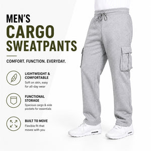 3-Pack Men's Fleece Lined Cargo Jogger Sweatpants view 3