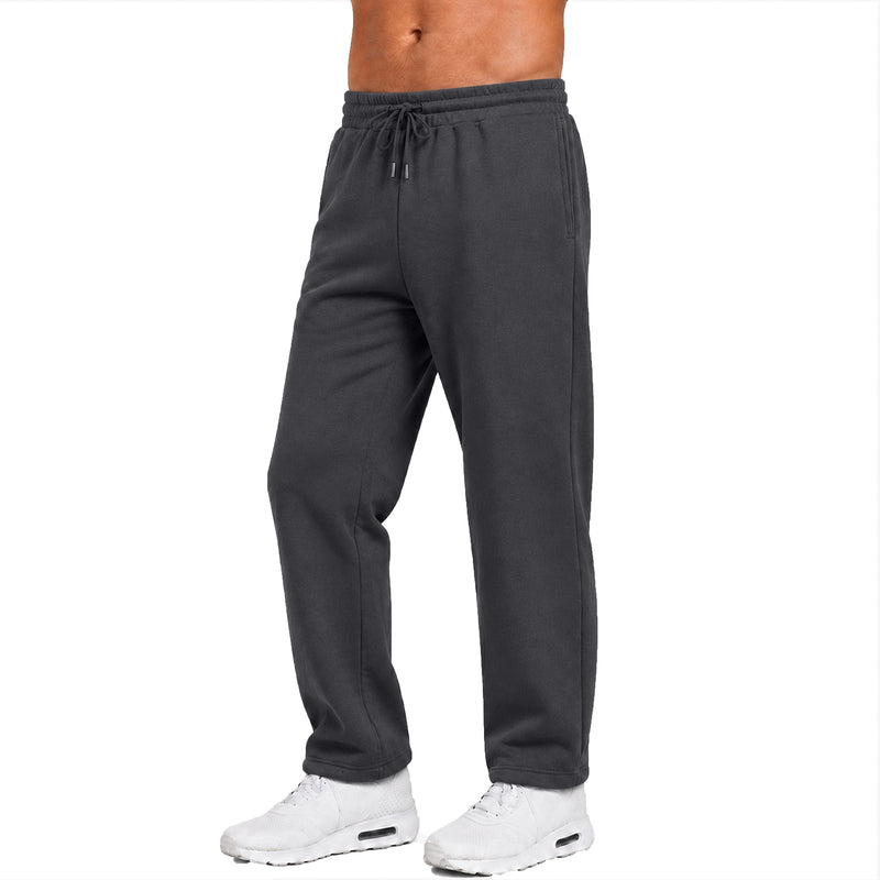 Men's Classic Heavyweight Fleece Sweatpants with Open Bottom (S-3XL)