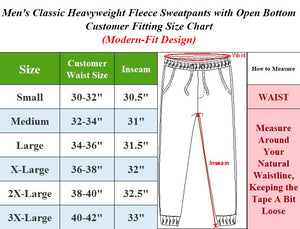 3-Pack Men's Heavyweight Fleece Sweatpants with Open Bottom view 2