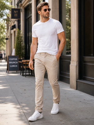 Men's Flat Front Stretch Chino Pants (Sizes- 30 to 44) New view 2