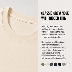 5-Pack Men's Oversized Heavyweight Cotton Crew Neck Short Sleeve Tshirts Loose Fit Tops Tees