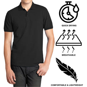3-Pack Men’s Short Sleeve Pique Polo Shirt with Ribbed Collar and Breathable Cotton-Blend Fabric (S-3XL) view 2