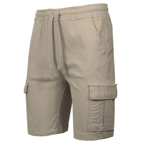 Men’s Flex Cargo Shorts with Elastic Waistband and Drawstring – Comfortable Fit with 6 Pockets and Stretch Fabric (S-2XL) view 1