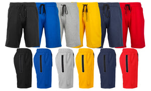 Men's 3-Pack Tech Fleece Performance Shorts With Heat Seal Zipper Pocket (Sizes, S-2XL) view 1