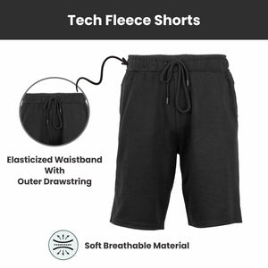 Men's Tech Fleece Performance Shorts With Heat Seal Zipper Pocket (Sizes, S-2XL) view 3