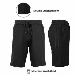 Men's Tech Fleece Performance Shorts With Heat Seal Zipper Pocket (Sizes, S-2XL) view 2