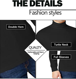 Men's Long Sleeve Turtle Neck T-Shirt (Sizes, S to 2XL) view 3