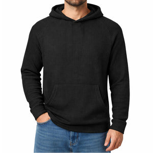 Men's Waffle Knit Thermal Pullover Hoodie (S-3XL) view 1