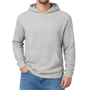 Men's Waffle Knit Thermal Pullover Hoodie (S-3XL) view 3