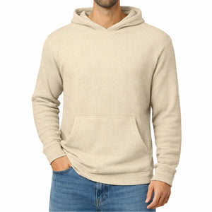 Men's Waffle Knit Thermal Pullover Hoodie (S-3XL) view 4
